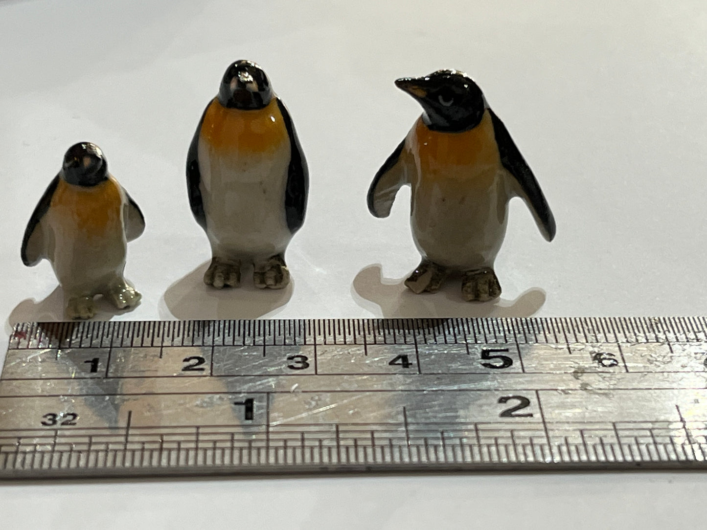 Miniature Porcelain Penguin Family Bird Figurines Mini (3Pcs)