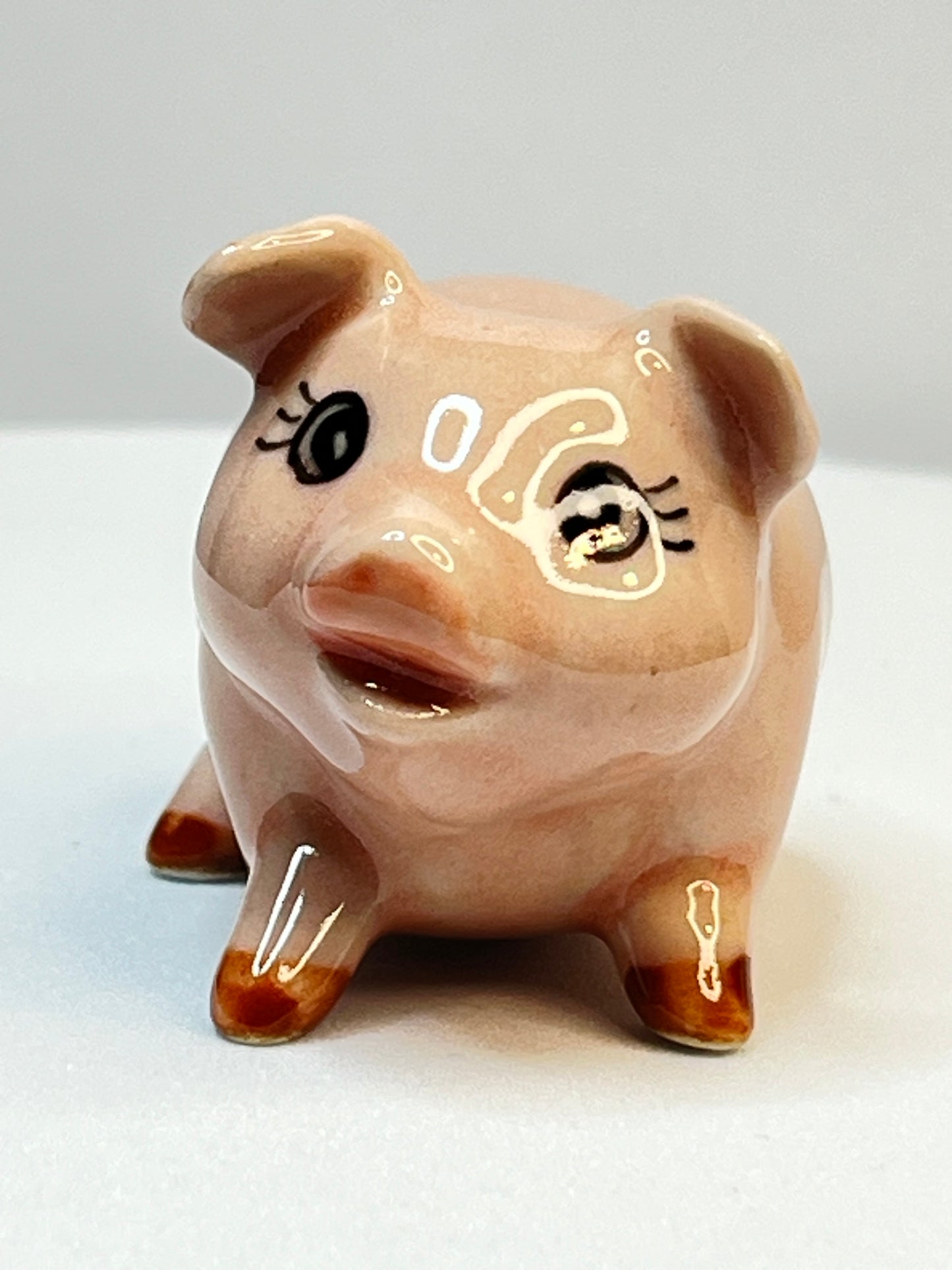 Miniature Porcelain Pig Figurine Small