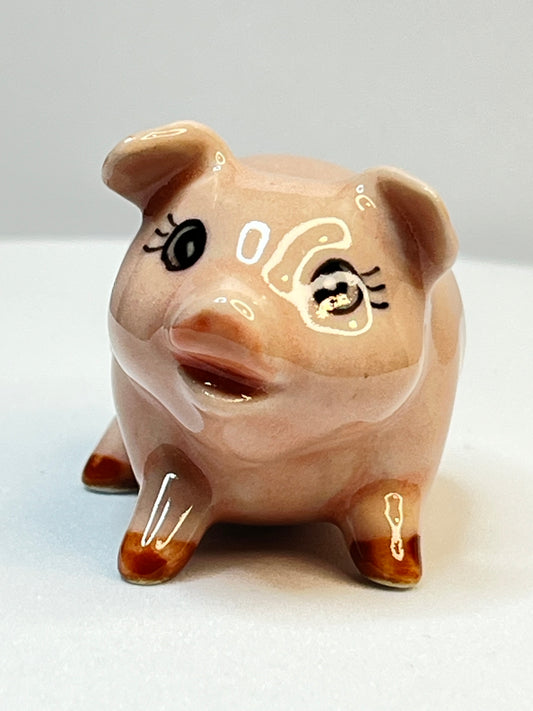 Miniature Porcelain Pig Figurine Small