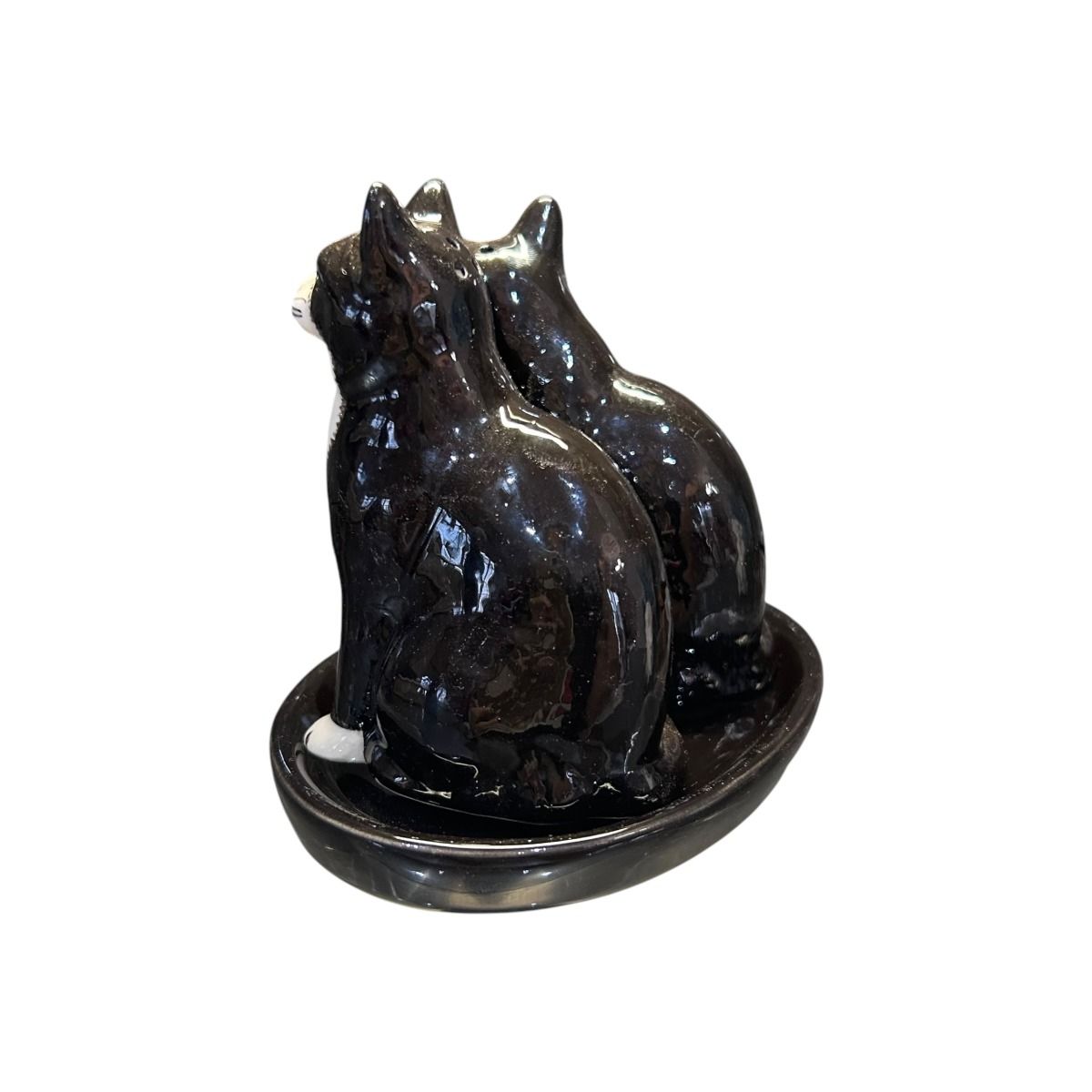 Tuxedo Black and White Cat Salt & Pepper Shakers