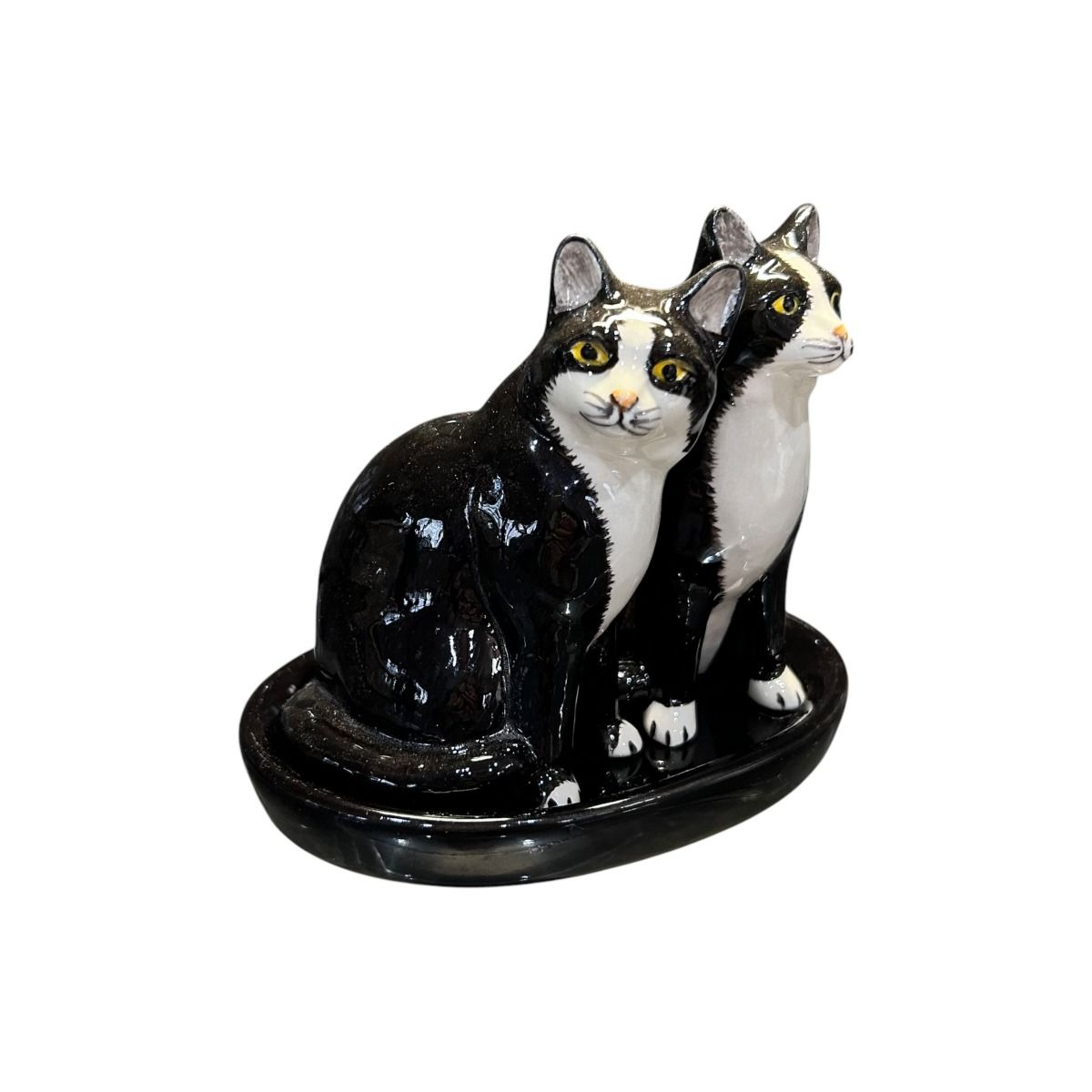Tuxedo Black and White Cat Salt & Pepper Shakers