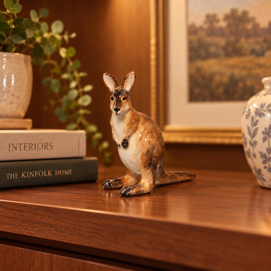 Miniature Porcelain Kangaroo Figurine