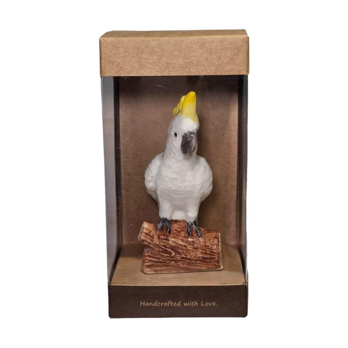 Miniature Porcelain Sulphur-crested Cockatoo Figurine