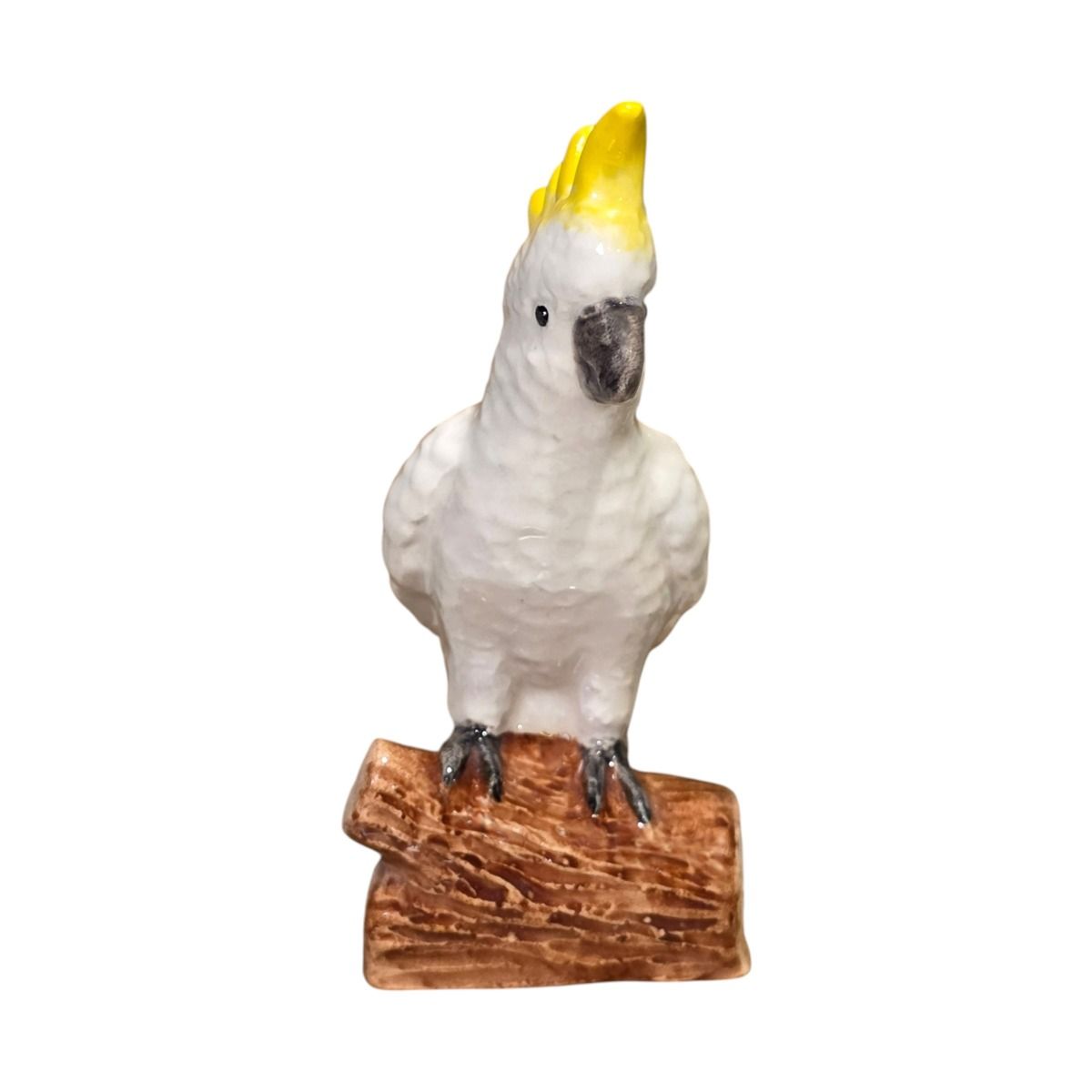 Miniature Porcelain Sulphur-crested Cockatoo Figurine
