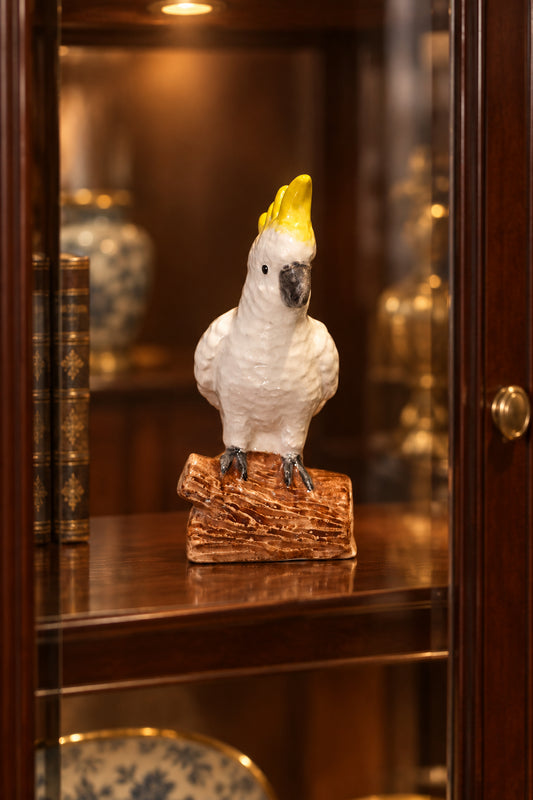 Miniature Porcelain Sulphur-crested Cockatoo Figurine