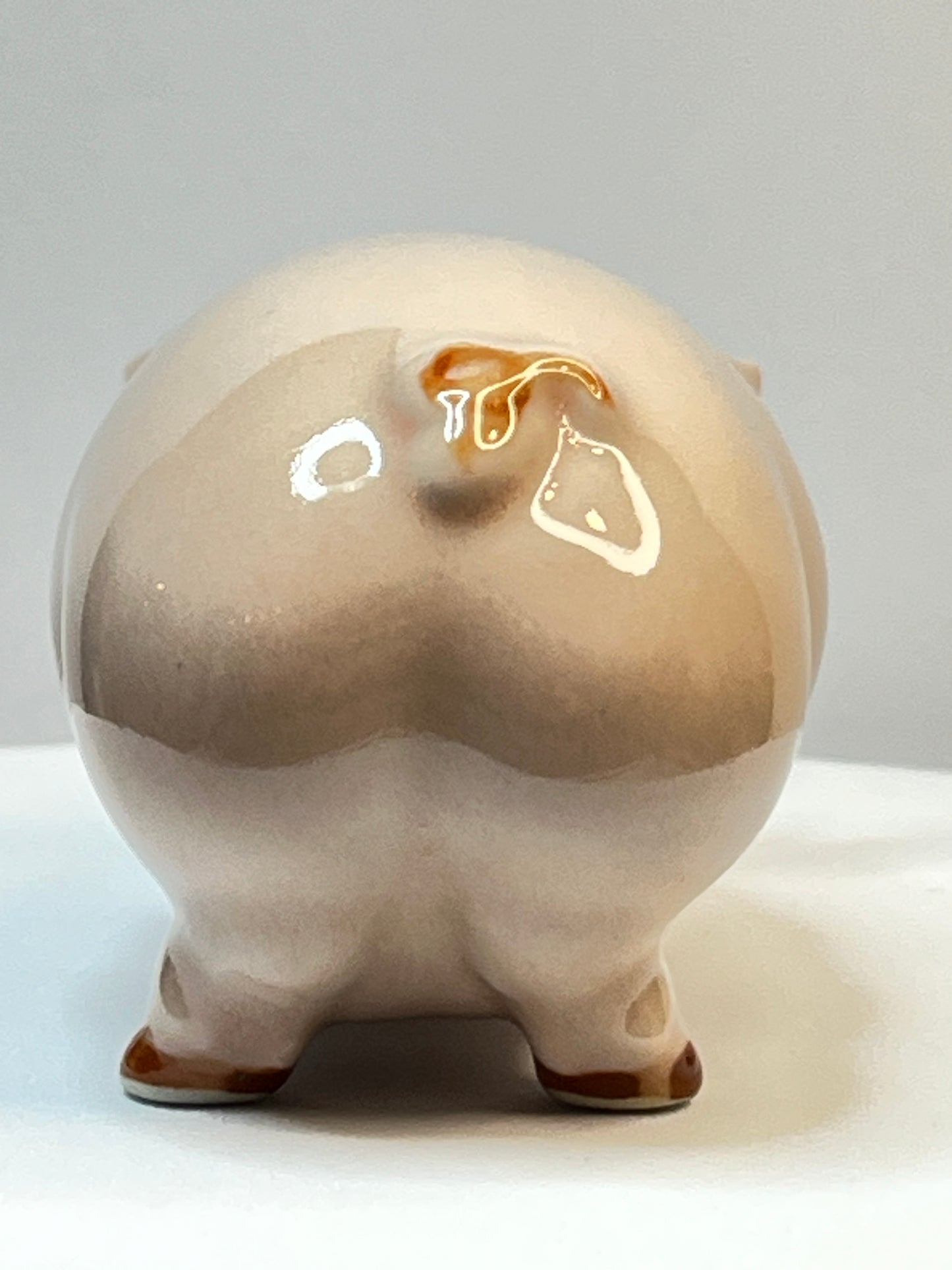 Miniature Porcelain Pig Figurine Large