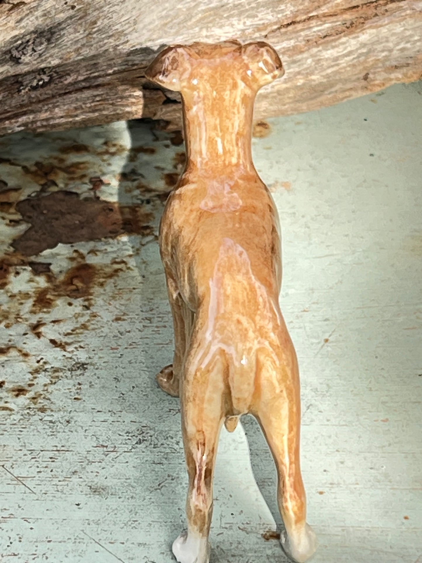 Miniature Porcelain Whippet Dog Figurine