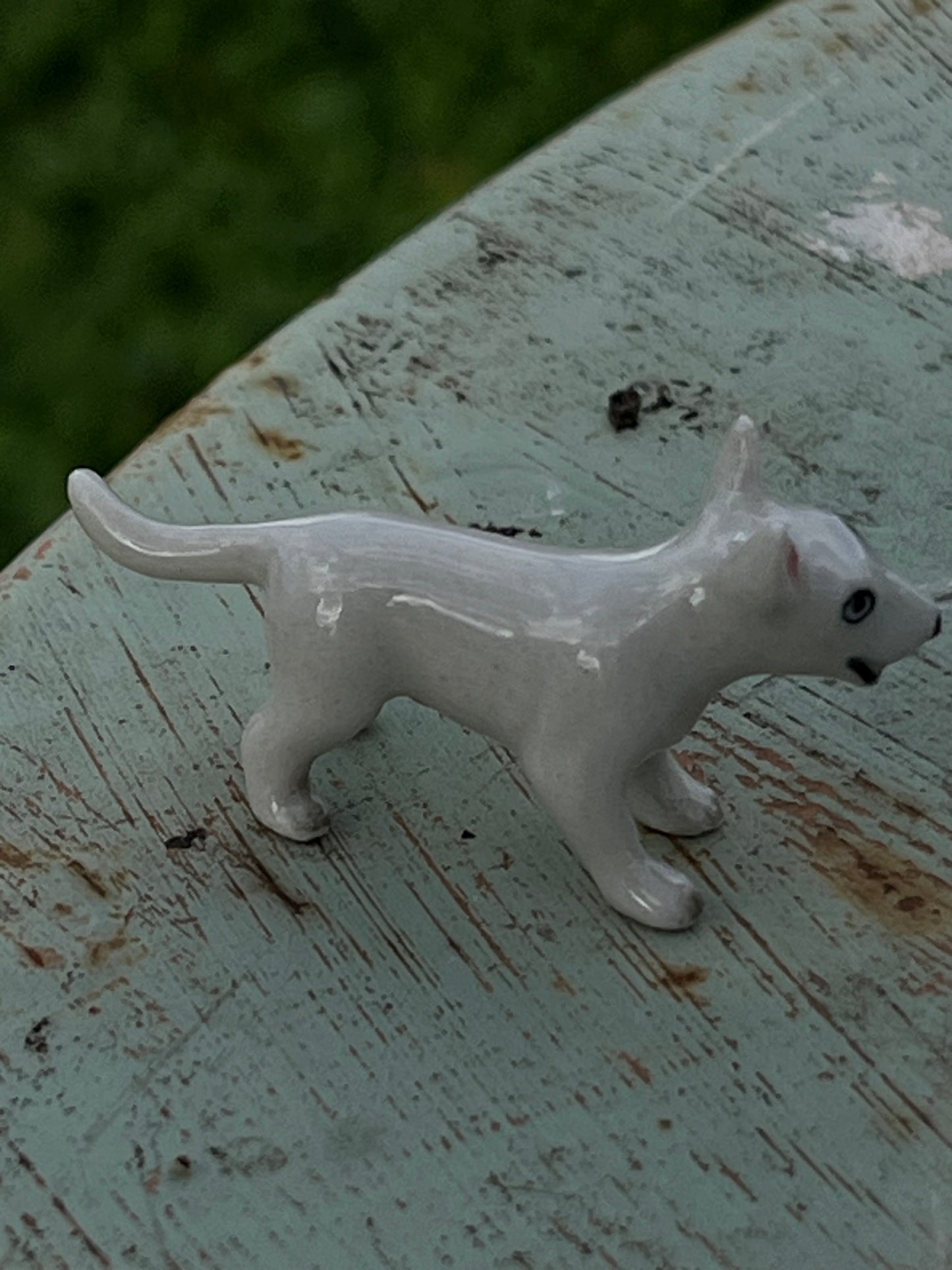 Miniature Porcelain Bull Terrier Dog Figurine Standing