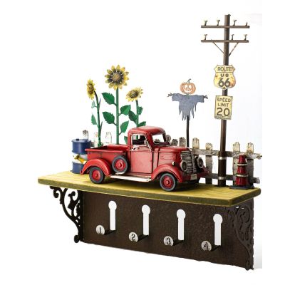 Red Pick Up Truck Shelf With Hooks