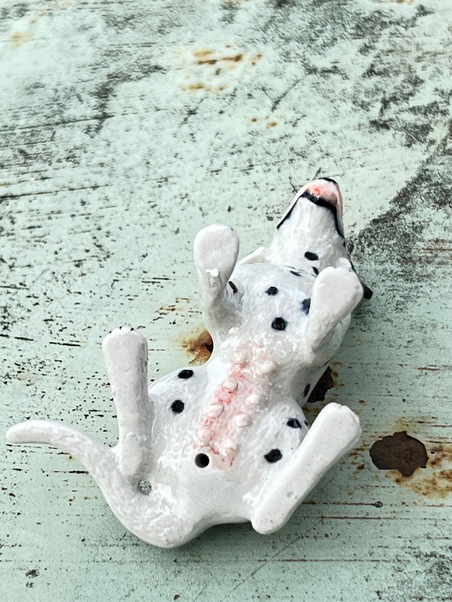 Miniature Porcelain Dog Figurine Dalmatian Sitting Dog Breed