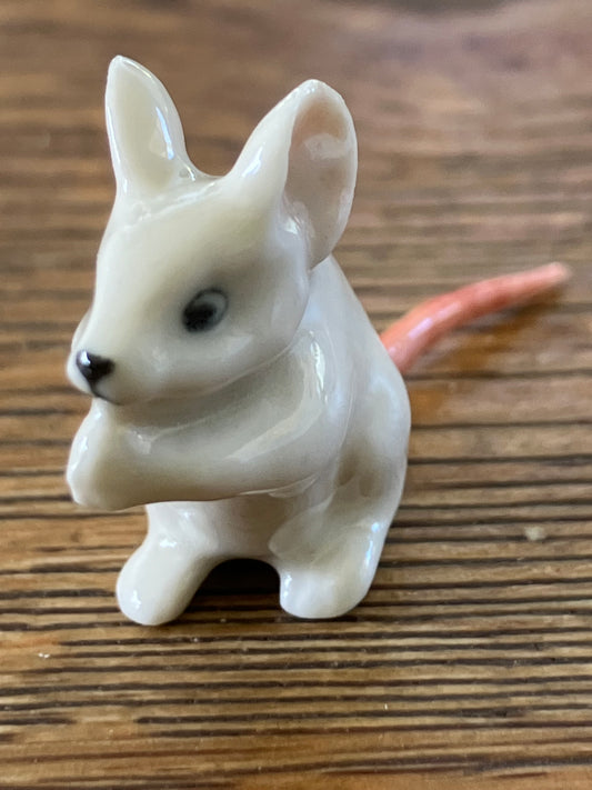 Miniature Porcelain Rat/Mouse Figurine  Mini (1Pcs)
