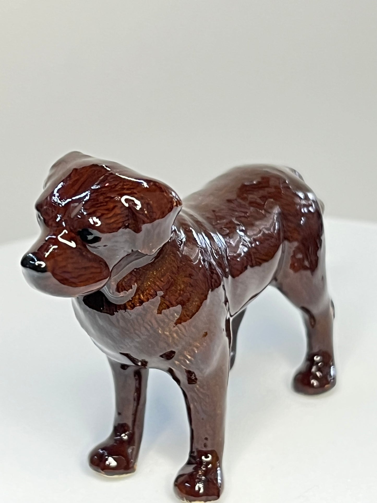 Miniature Porcelain Chocolate Labrador Standing Figurine