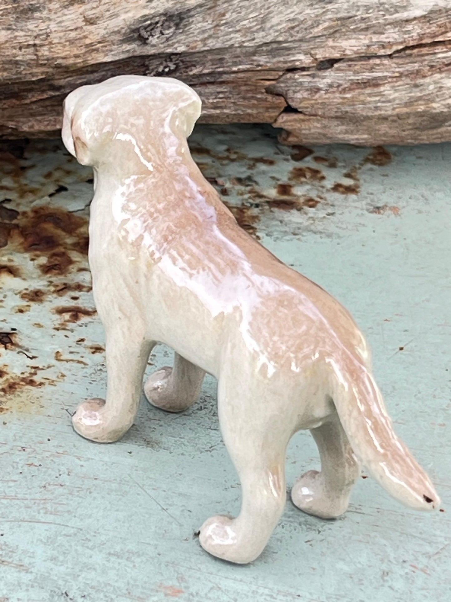 Miniature Porcelain Dog Figurine Light Labrador Standing