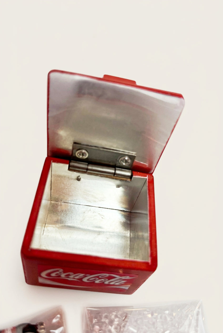 Miniature Coca-Cola Ice Chest Figurine with Coke Bottles and Ice