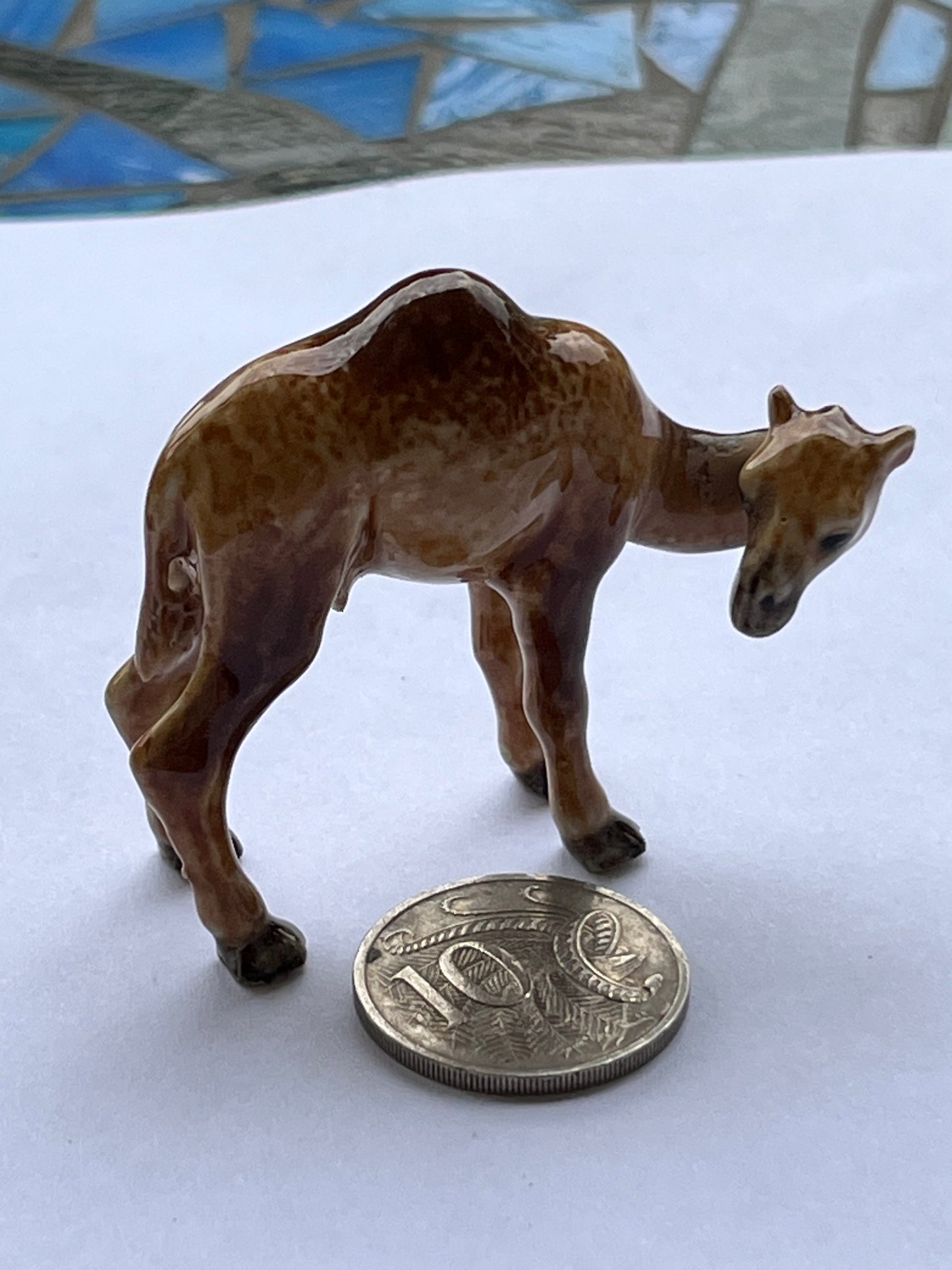 Miniature Porcelain Camel Figurine