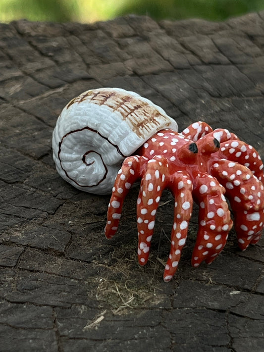 Miniature Porcelain Hermit Crab Figurine — Medium