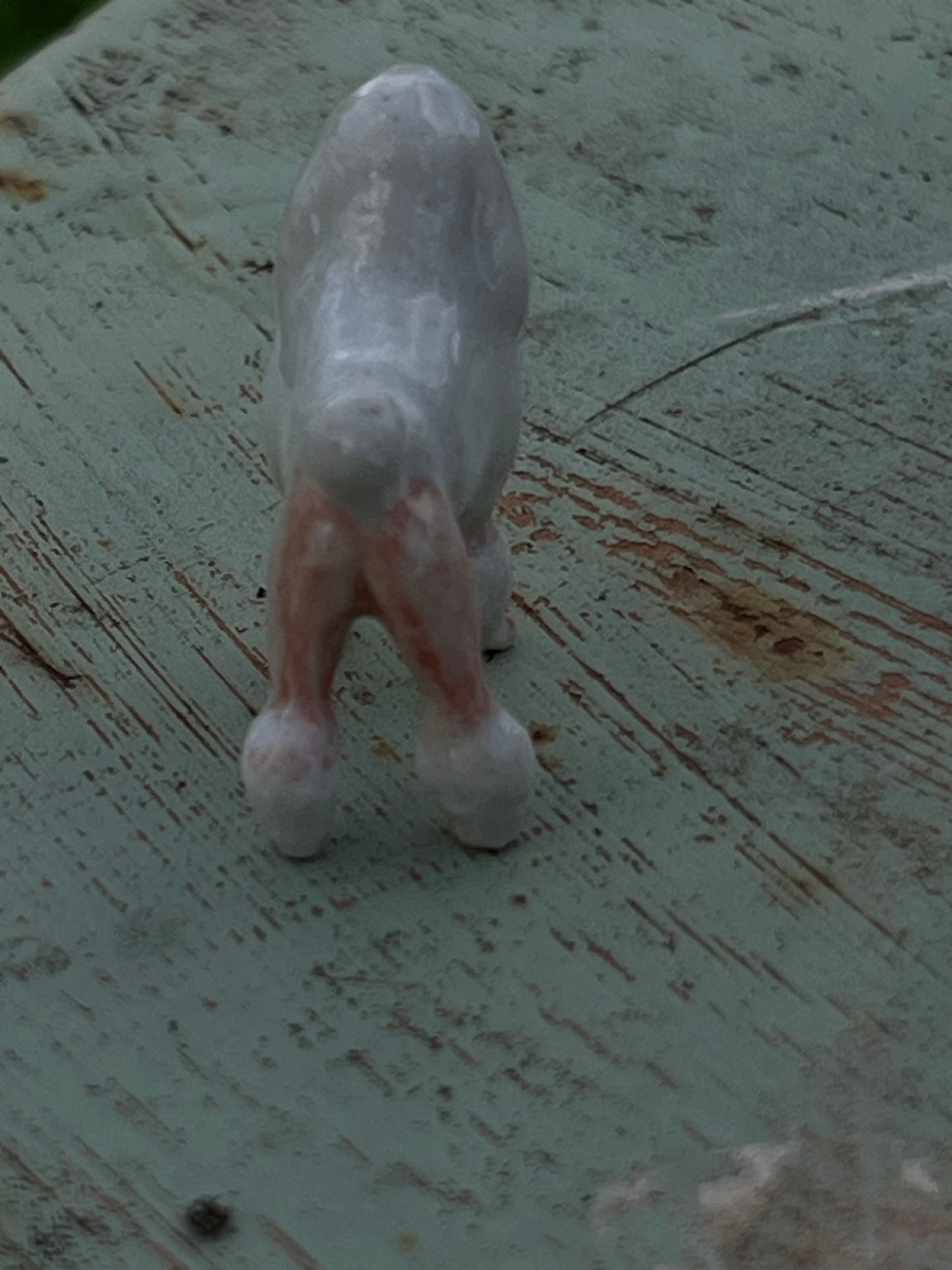 Miniature Porcelain White Poodle Dog Figurine