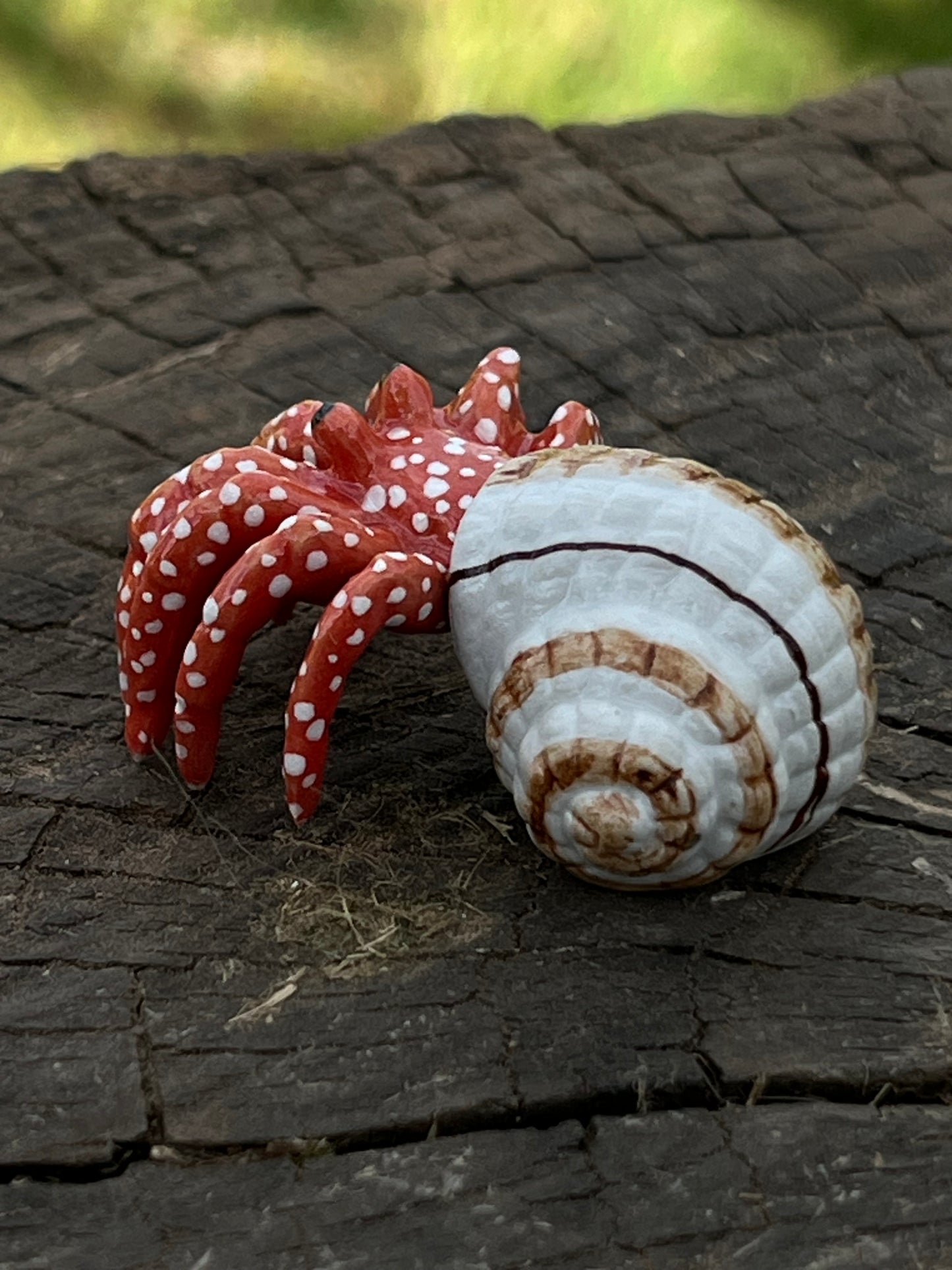 Miniature Porcelain Hermit Crab Figurine — Medium