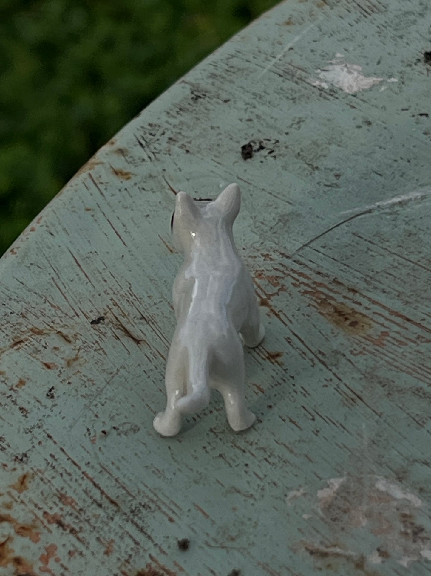 Miniature Porcelain Bull Terrier Dog Figurine Standing