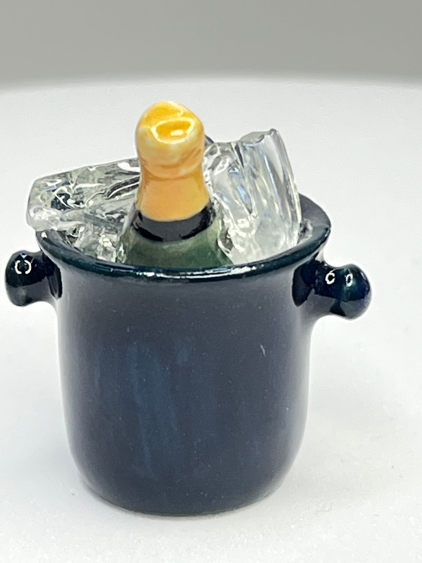 Miniature Porcelain Champagne Bucket with Ice