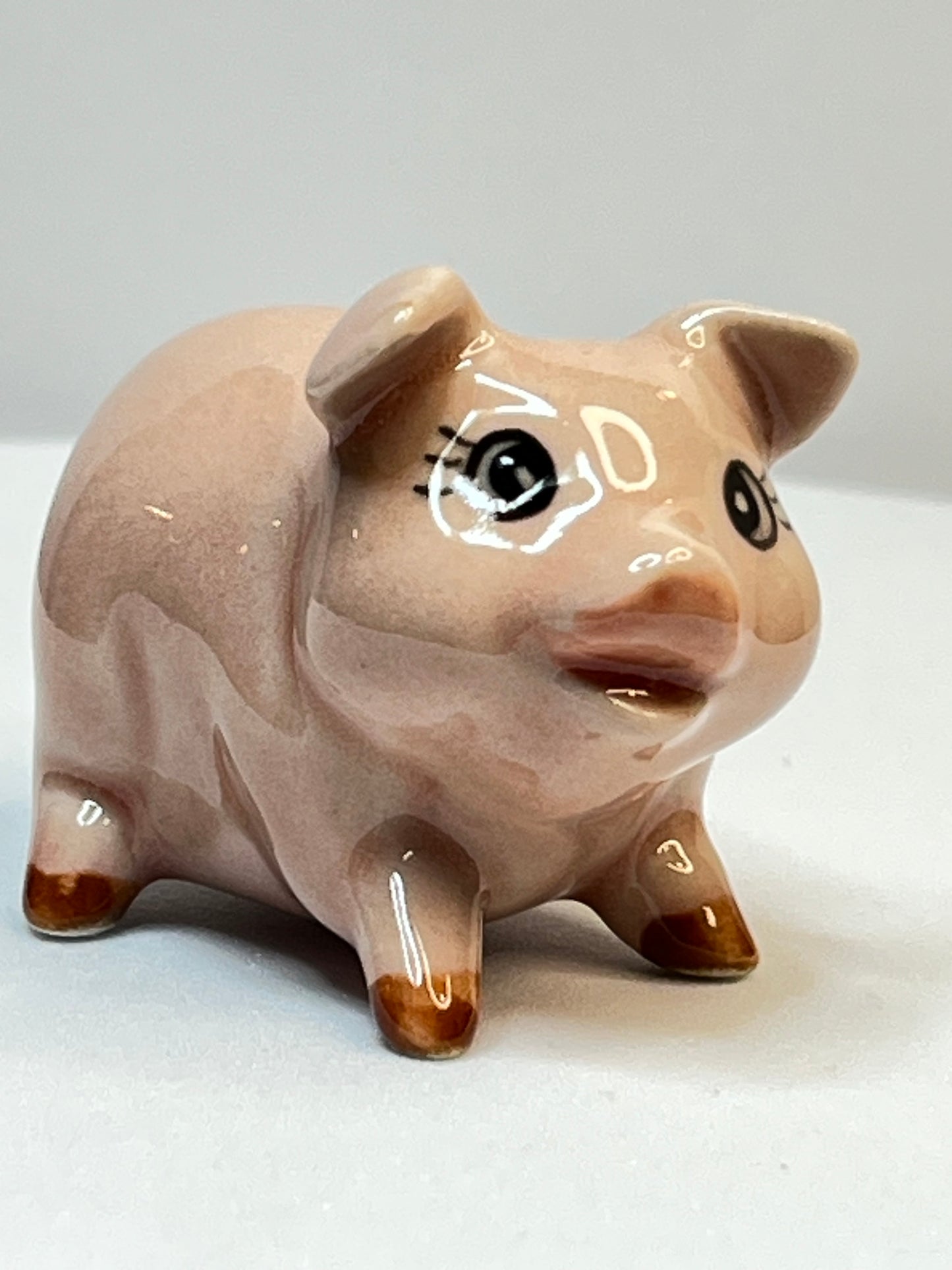 Miniature Porcelain Pig Figurine Small