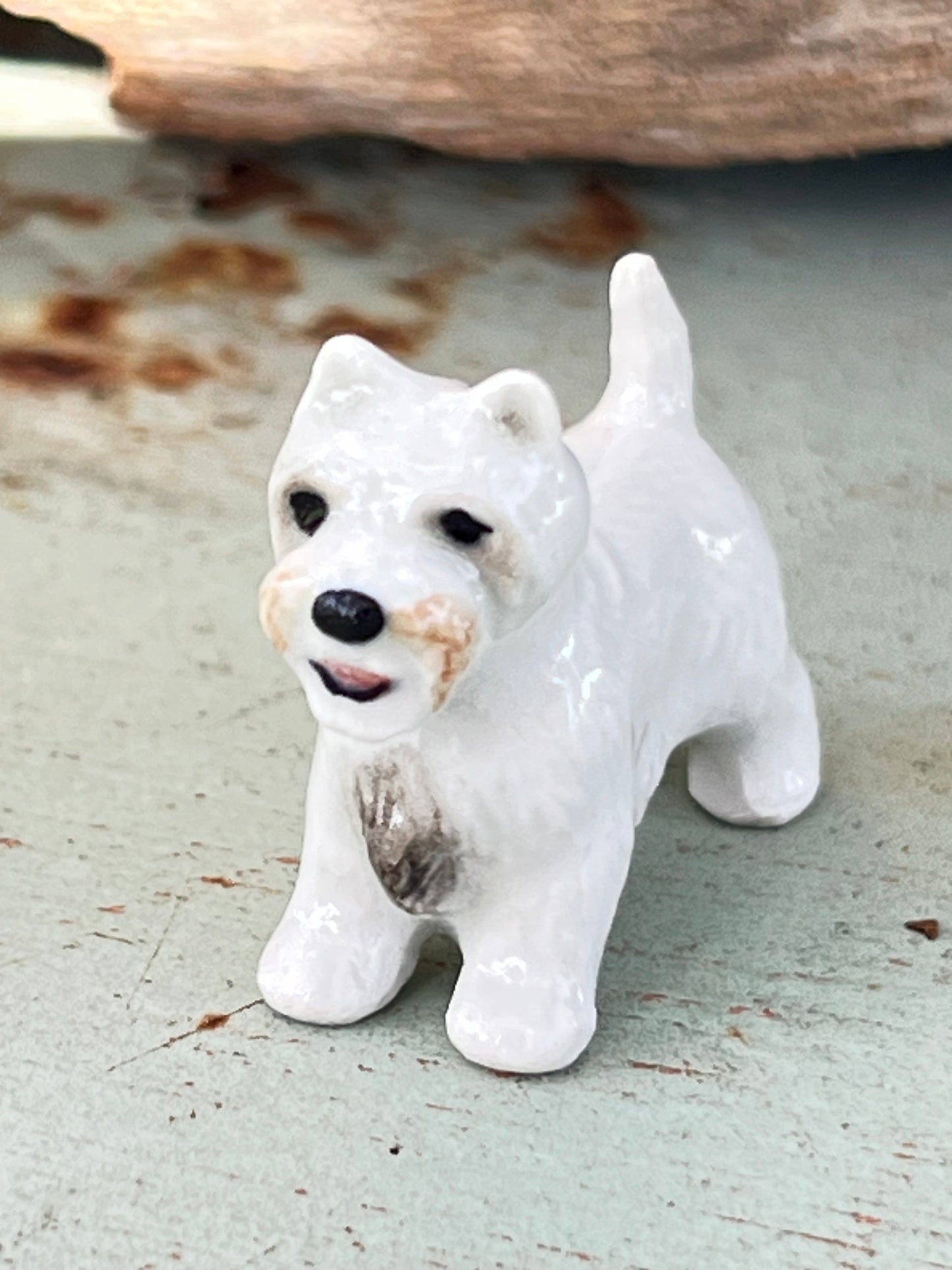 Miniature Porcelain Dog Figurine West Highland Terrier Mini