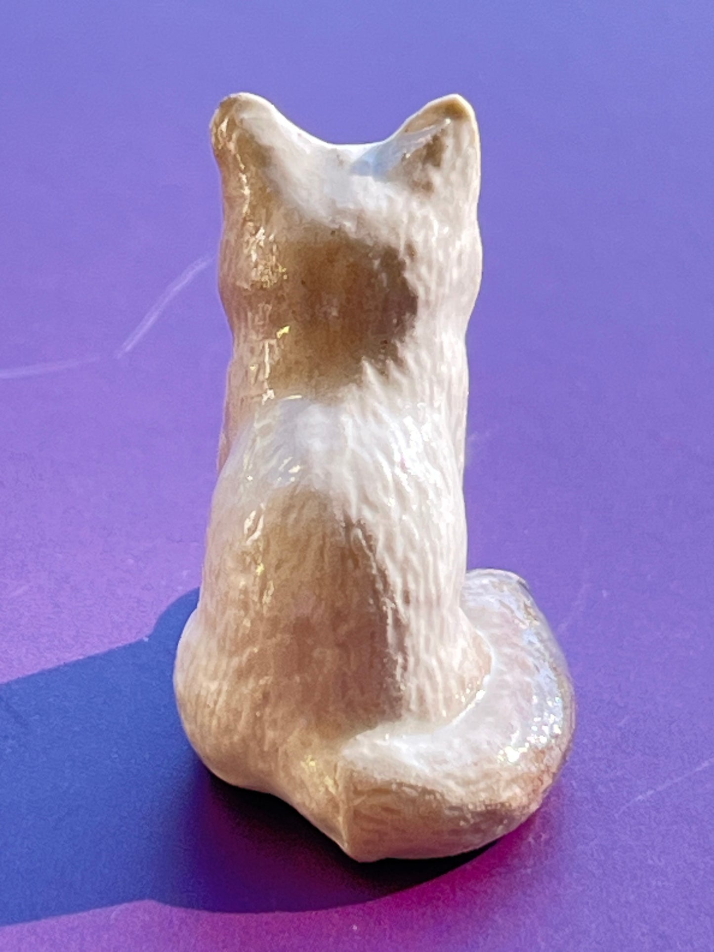 Miniature Porcelain Cat Kitten Figurine Sitting Siamese