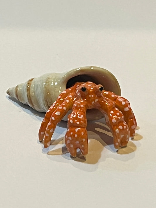 Miniature Porcelain Hermit Crab - Hand Painted Ocean Animal