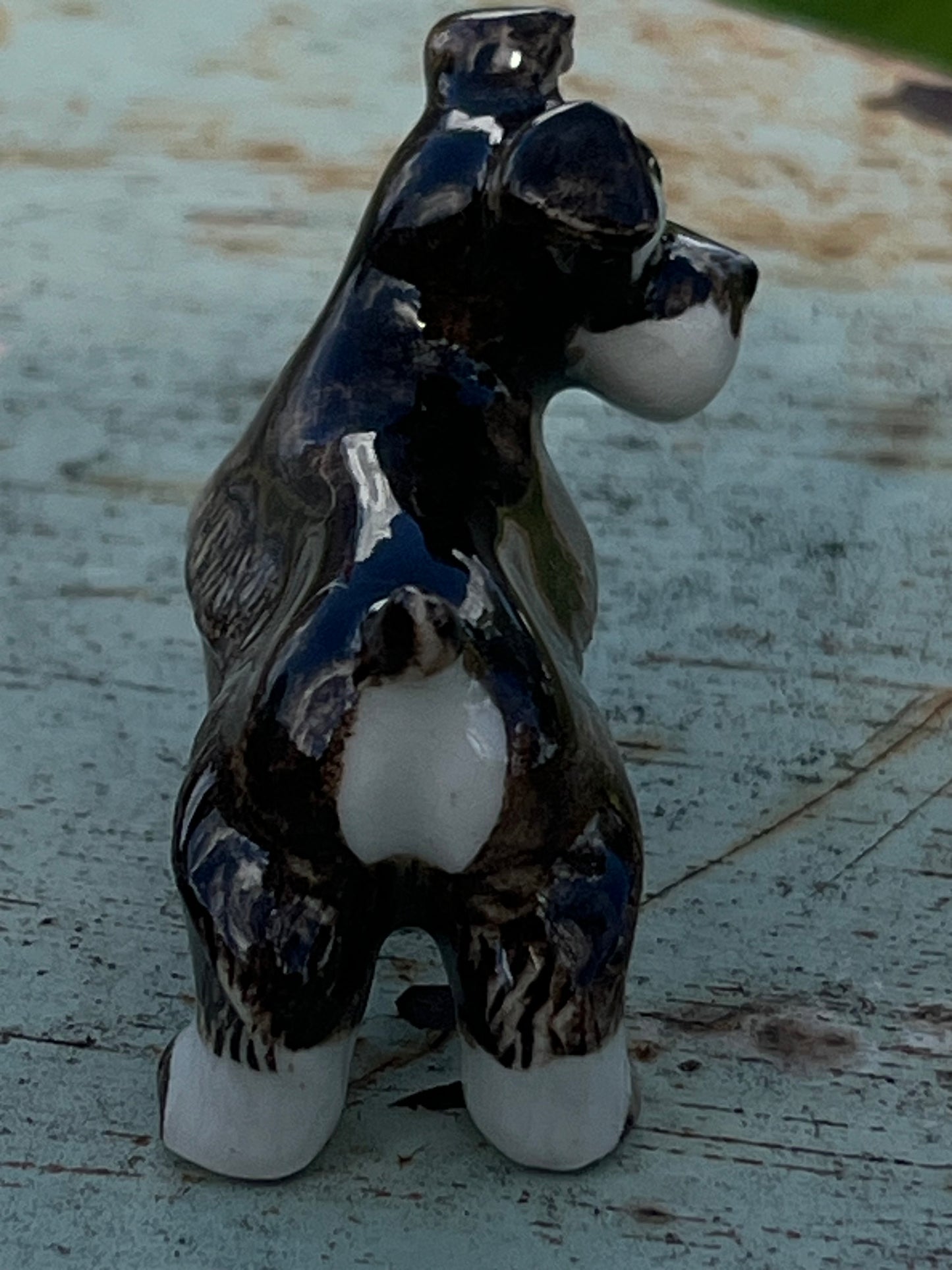 Miniature Porcelain Schnauzer Dog Figurine