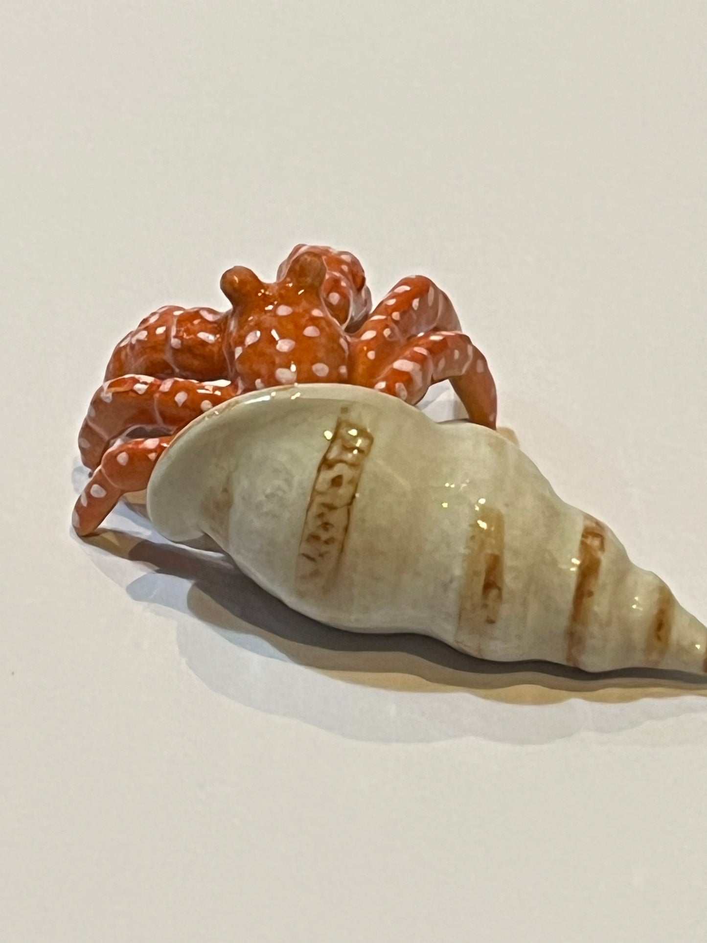Miniature Porcelain Hermit Crab - Hand Painted Ocean Animal