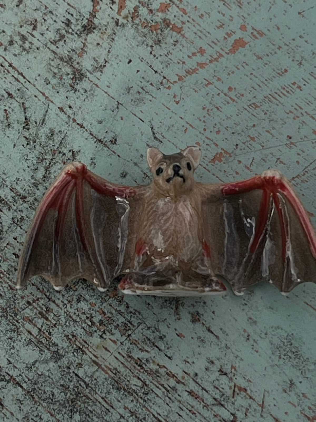 Miniature Porcelain Bat Figurine