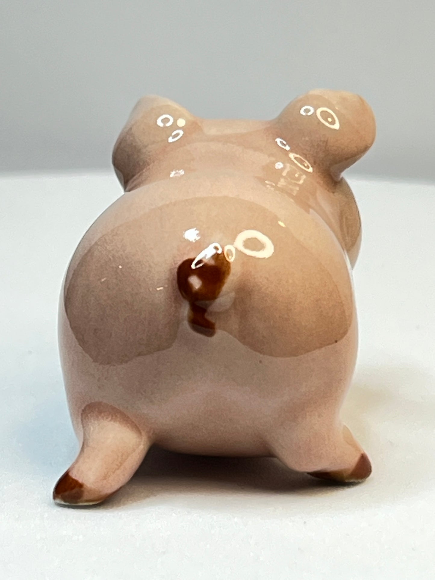 Miniature Porcelain Pig Figurine Small