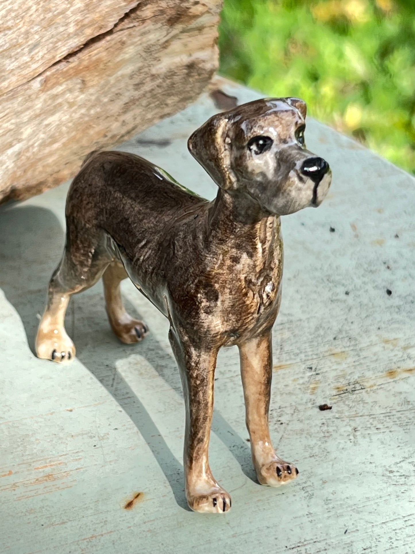 Miniature Porcelain Great Dane Dog Figurine Canis lupus familiaris