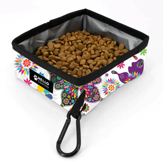 Dog or Cat Pet Portable Food & Water Butterfly Design