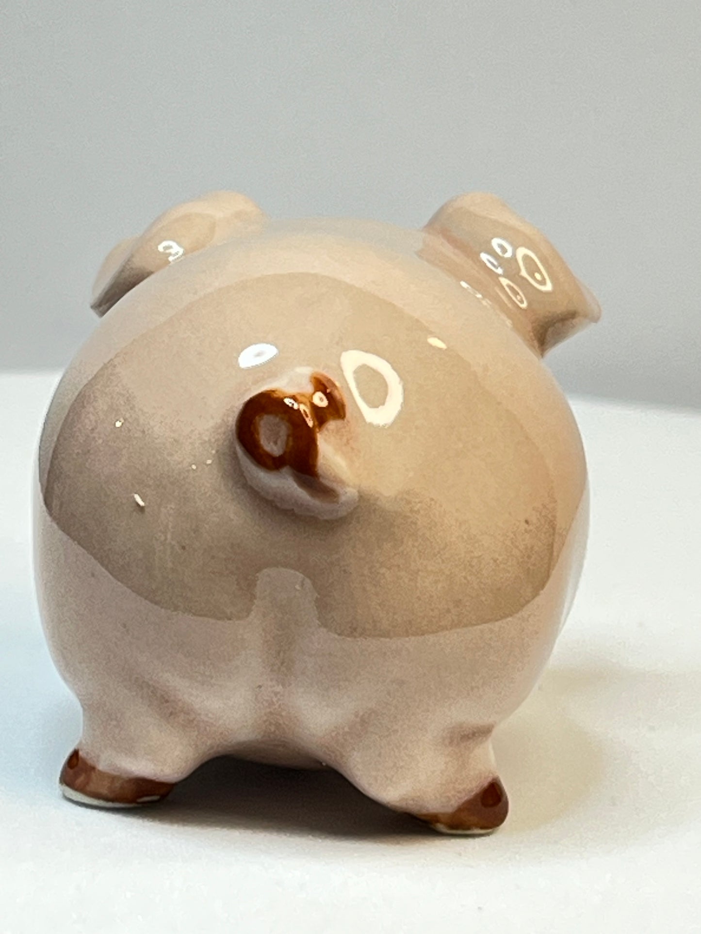 Miniature Porcelain Pig Figurine Medium