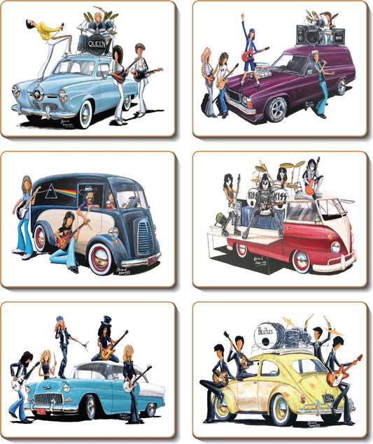 Placemats - Classic Rock Bands - Set of Six