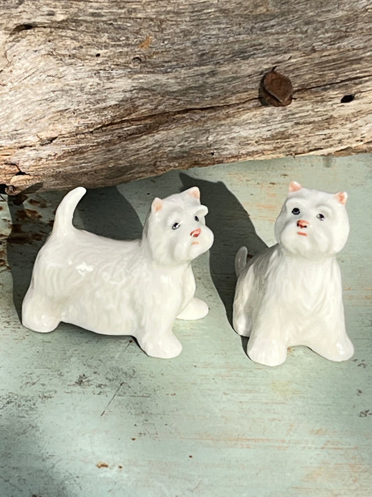 Miniature Porcelain West Highland Terriers White (2pcs)