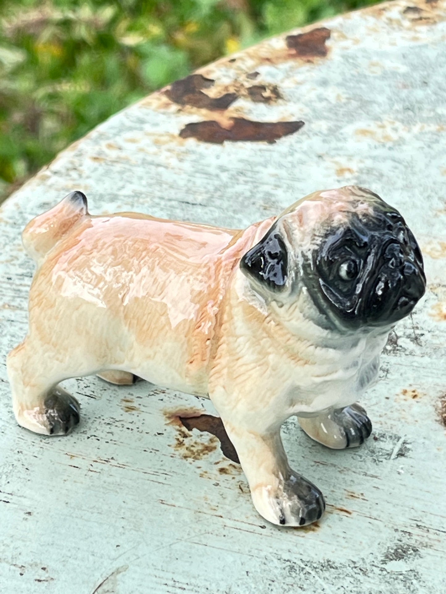 Porcelain Pug Dog Figurine