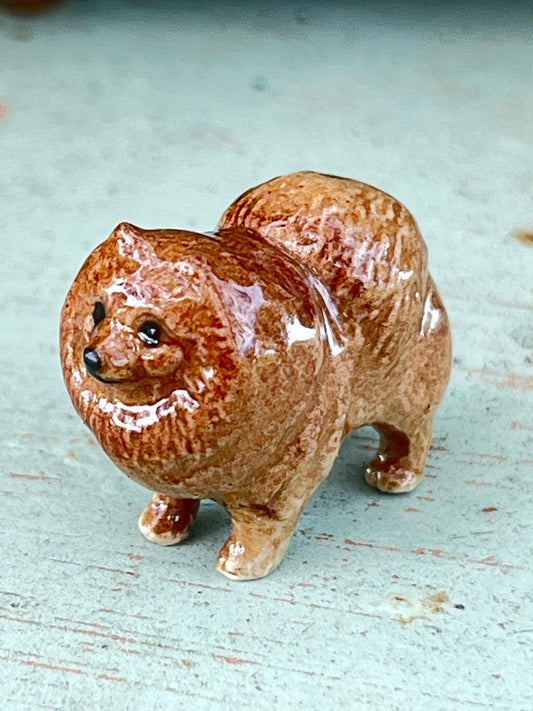 Miniature Porcelain Pomeranian Dog Mini