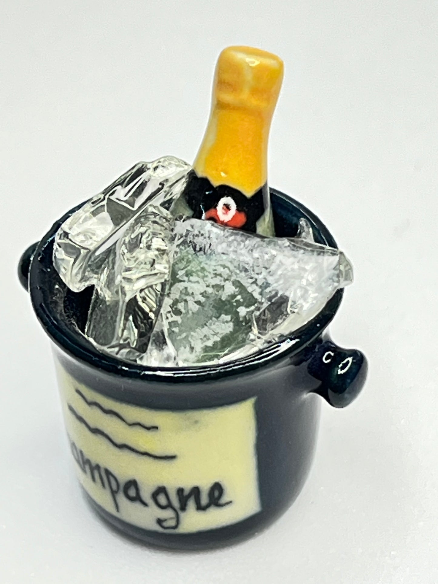 Miniature Porcelain Champagne Bucket with Ice