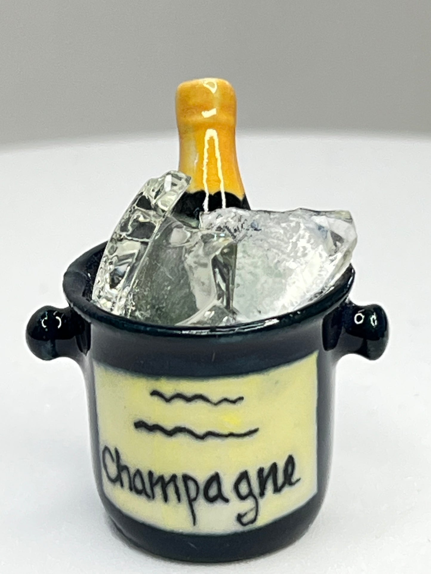 Miniature Porcelain Champagne Bucket with Ice