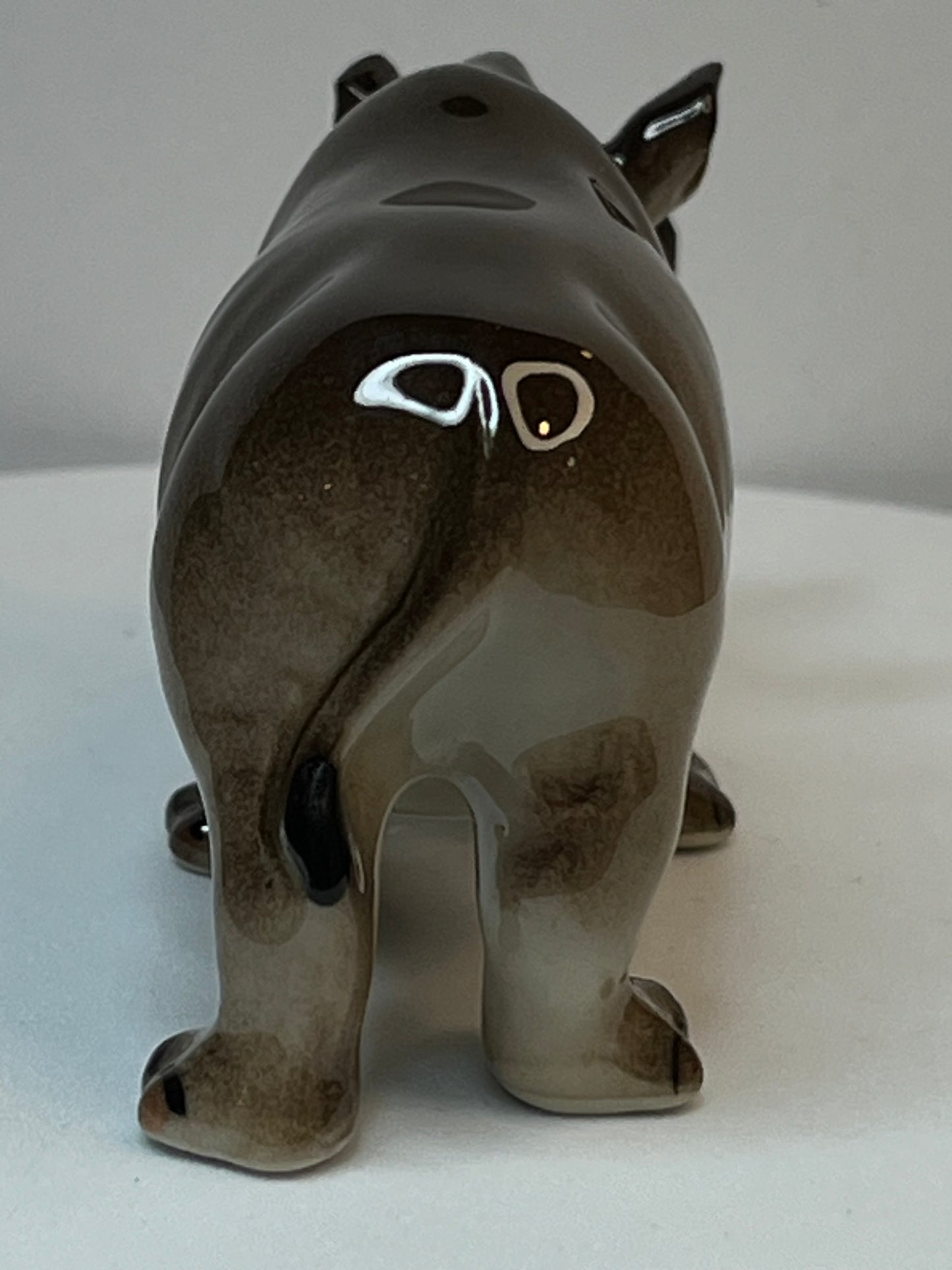 Miniature Large Porcelain Rhino Figurine