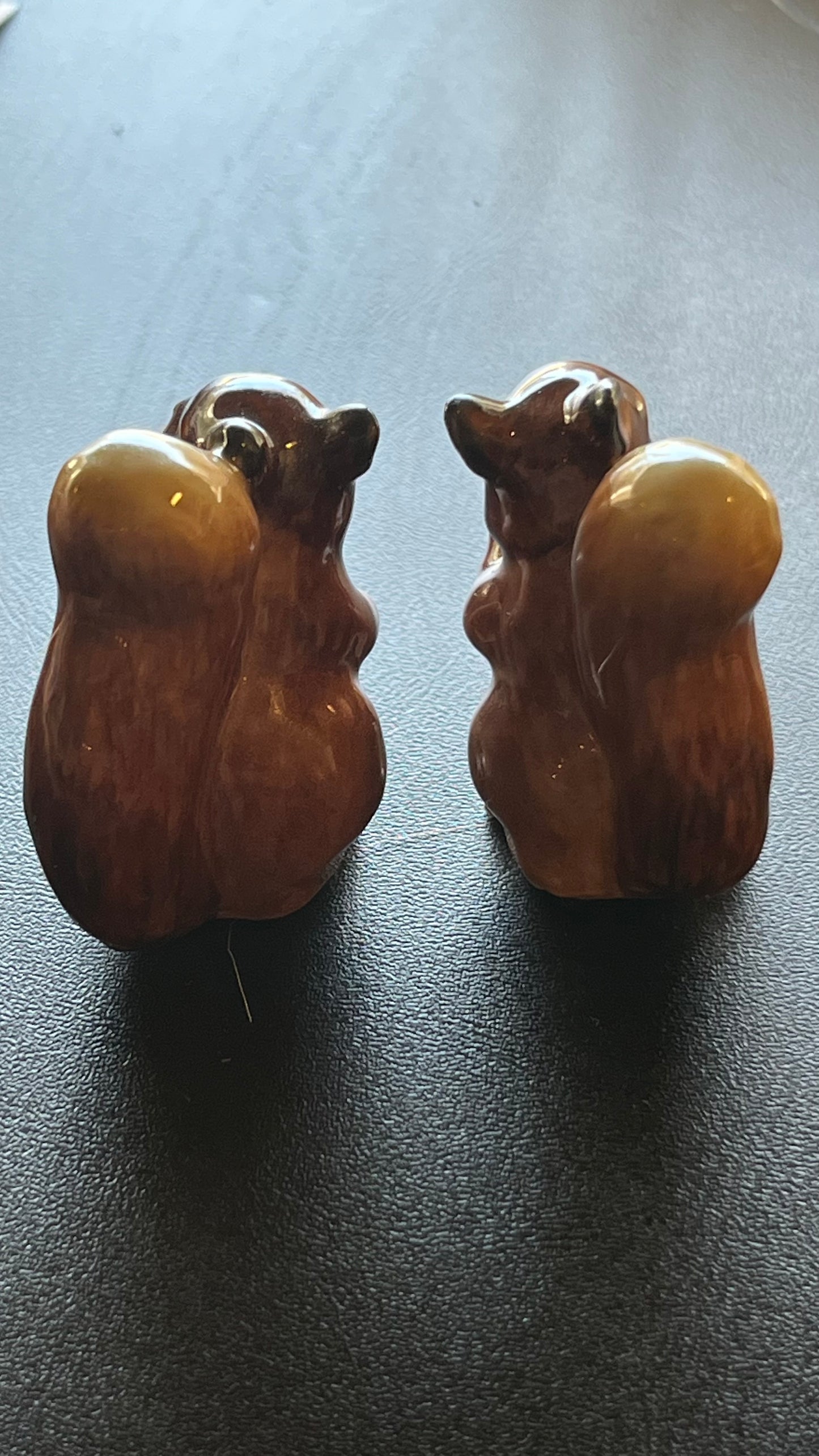 Miniature Porcelain Squirrel Figurines Set of 2