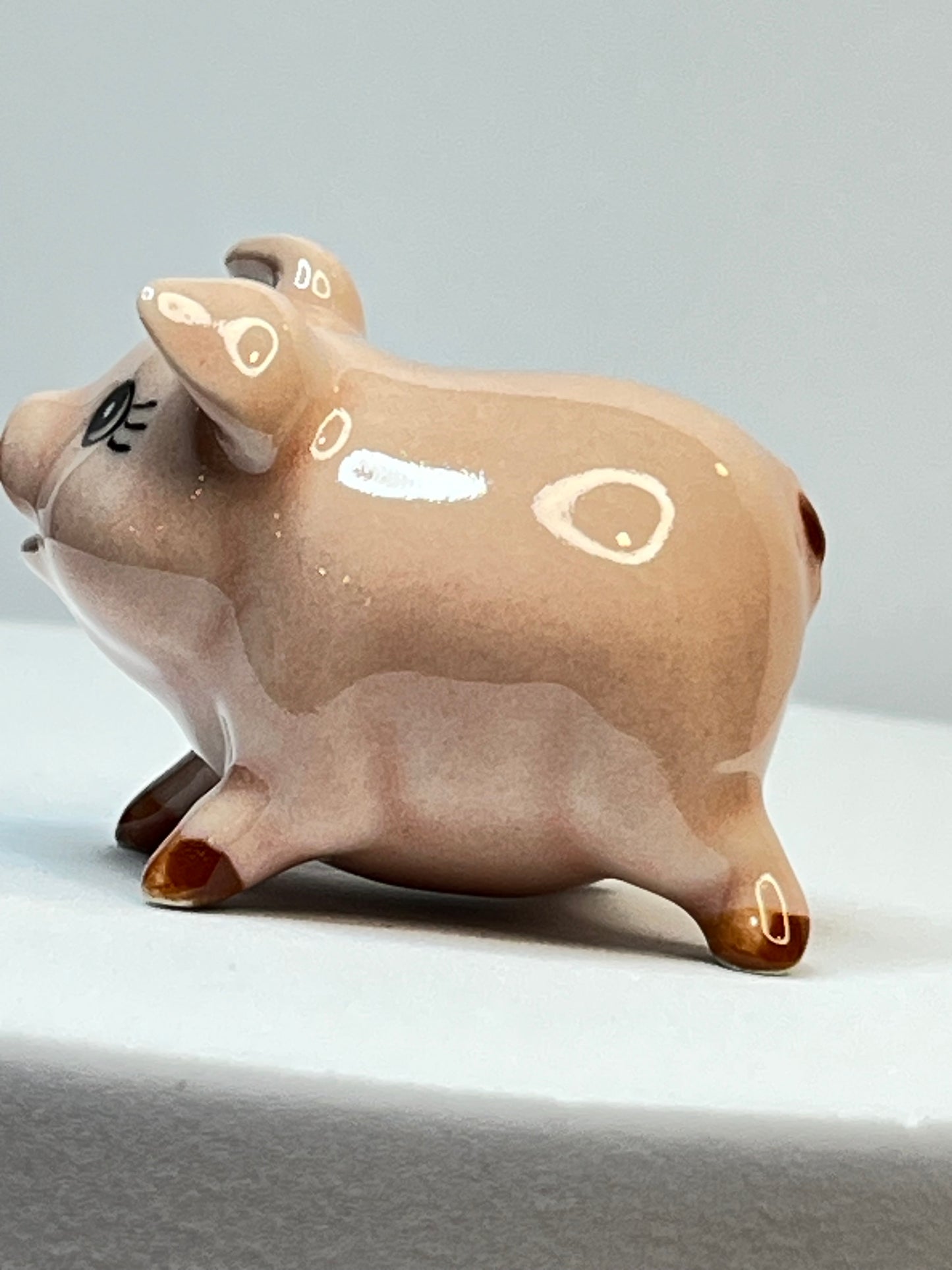 Miniature Porcelain Pig Figurine Small