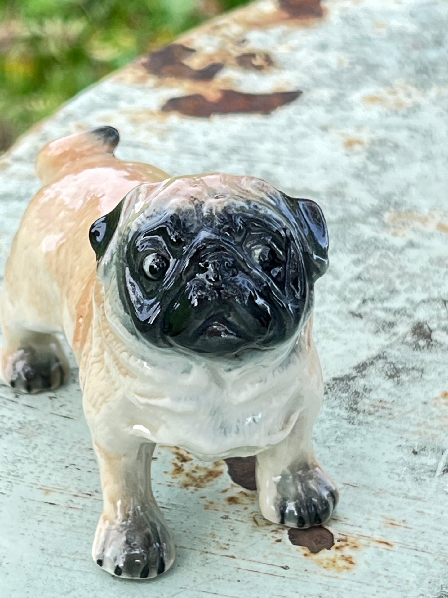 Porcelain Pug Dog Figurine