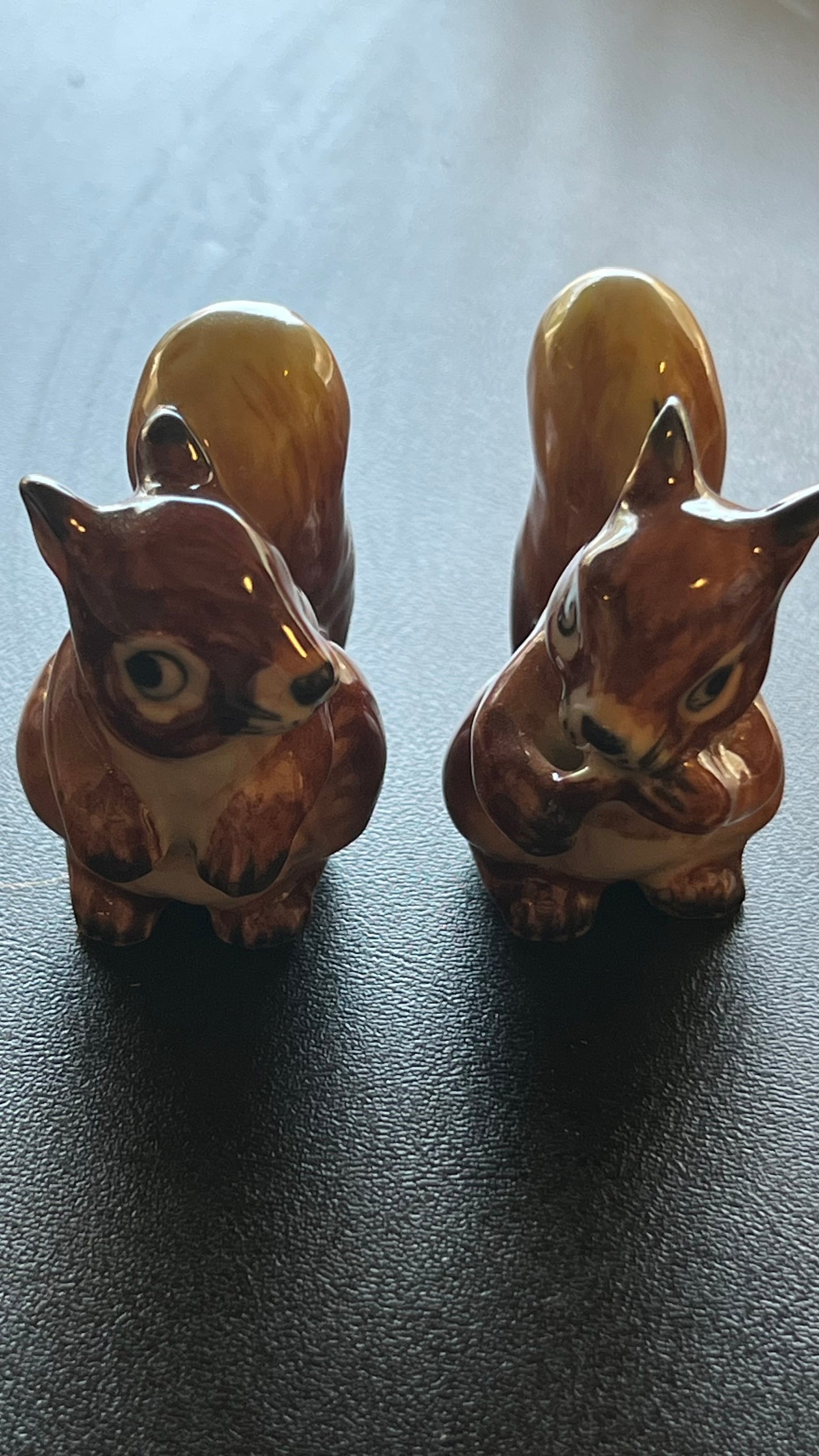 Miniature Porcelain Squirrel Figurines Set of 2