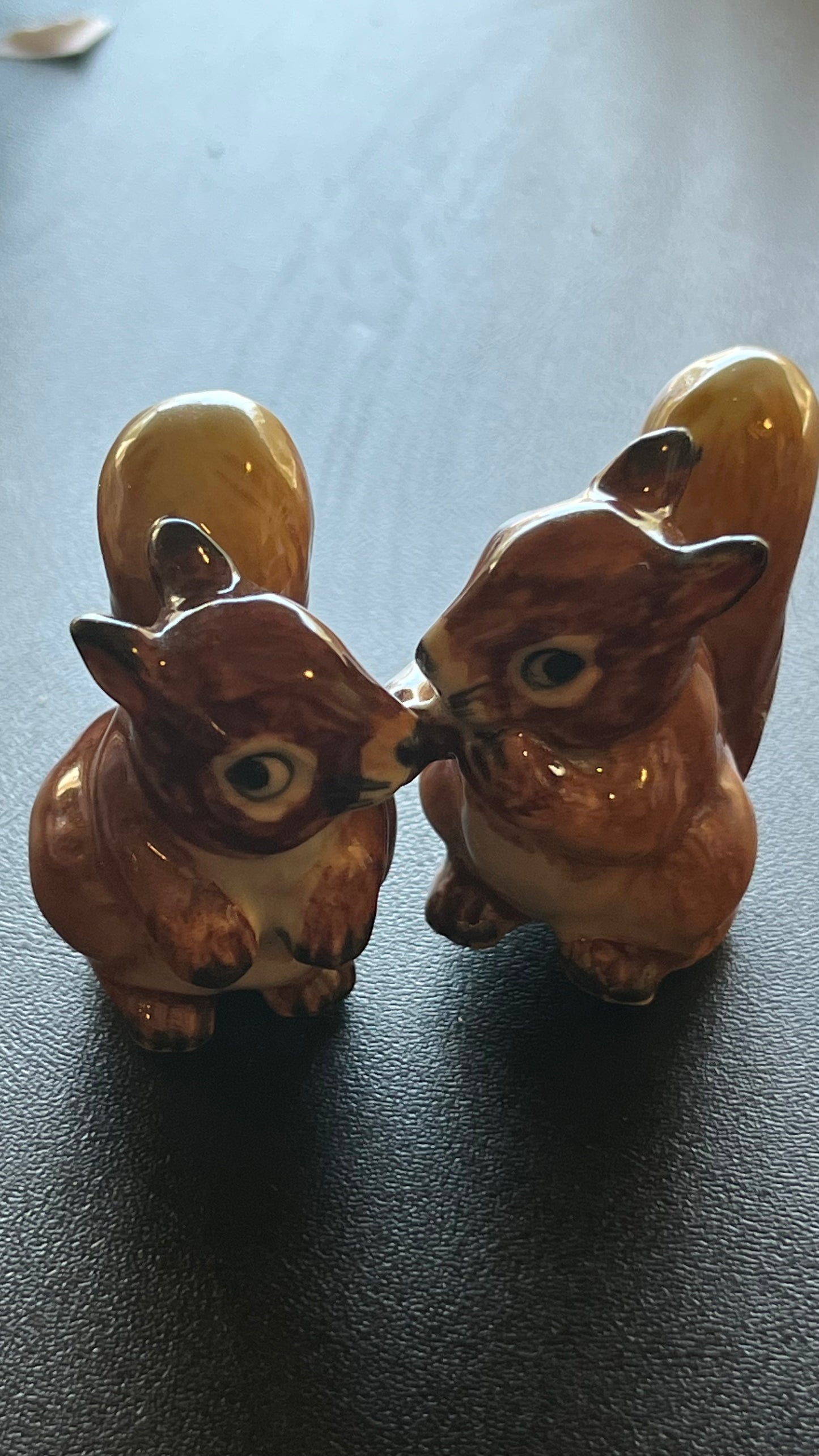 Miniature Porcelain Squirrel Figurines Set of 2