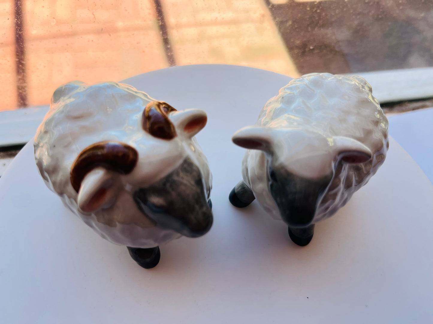 Porcelain Sheep 2pcs Ram and Ewe