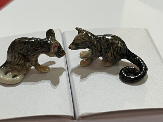Miniature Porcelain Ring Tail Possums (2pcs) Mini