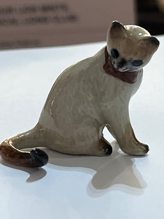 Miniature Porcelain Siamese Cat Sitting